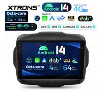 9" Für Jeep Renegade Autoradio Android 14 DAB+ 4G+64GB GPS Navi CarPlay Gyroskop