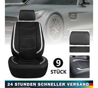 9 Stück Autositzbezüge Universal Sitzbezug aus Kunstleder Komplett Set für Auto