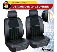 9 Stück Autositzbezüge Universal Sitzbezug aus PU-Leder Komplett-Set Autozubehör