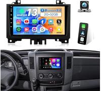 9 Zoll Android Autoradio für Mercedes-Benz Sprinter 2006-2017, Bluetooth mit 2 Din Radio FM/RDS Carplay GPS Ersatzkamera, 2+32G