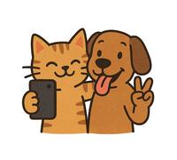 9X9 Autoaufkleber Katzen und Hunde Selfie Aufkleber