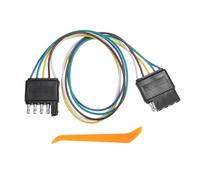 A ABSOPRO 5-Wege-Flachanhänger-Kabelverlängerung 18", Kfz-Fahrzeugseitige Anhängerseitige 5-polige Flachkabelverkabelung 18 Gauge Männlich Weiblich Anhänger Drahtverbinder Schwarz, 1 Satz