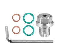 A ABSOPRO Ölablassschraube Huckepack Reparatursatz Edelstahl 1St | Silber, Für Ölwanne Reparatur, Gewinde M14x1.25x15mm, O-Ringe, Dichtungen