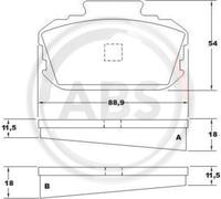 A.B.S. 36101 Bremsbelagsatz, Scheibenbremse vorne passend für NISSAN