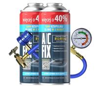 A/C FIX R134a kältemittel Ersatzgas - Kühlmittel Klima Auto - Gasflasche 2x235 g Auto Klimaanlage Nachfüllset - Wohnmobil - Klimaanlage schlauch - Manometer Klimaanlage - ECO