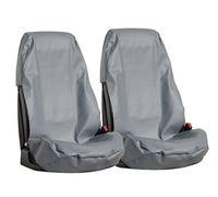 A0076 2 Stück Sitzschoner Auto Autositzbezüge Autositzschoner Auto Sitzbezüge Werkstatt [ wasserdicht pflegeleicht robust langlebig ] Werkstattschoner Kunstleder Sitzbezug Schonbezug Grau