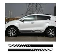 AALXF Auto Seitenschweller Aufkleber für Kia Sorento 1 2 4 R UM XM BL MQ4-2 Stück Seitenstreifen, Racing Sport Design, Karosserie Tuning Dekor, Vinyl Folie Zubehör,A-Black