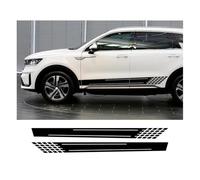 AALXF Auto Seitenschweller Aufkleber für KIA Sorento - 2 Stück Seitenstreifen, Racing Sport Design, Karosserie Tuning Dekor, Vinyl Folie Zubehör,A-Black