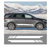 AALXF Auto Seitenschweller Aufkleber für Kia Sorento R 1 2 4 BL UM XM MQ4-2 Stück Seitenstreifen, Racing Sport Design, Karosserie Tuning Dekor, Vinyl Folie Zubehör,B-White
