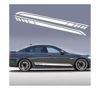 AALXF Auto Seitenschweller Aufkleber für Toyota Prius - 2 Stück Seitenstreifen, Racing Sport Design, Karosserie Tuning Dekor, Vinyl Folie Zubehör,B-White