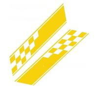 AALXF Auto Seitenschweller Aufkleber für Toyota Yaris 2013-2020 - 2 Stück Seitenstreifen, Racing Sport Design, Karosserie Tuning Dekor, Vinyl Folie Zubehör,D-Yellow