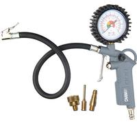 ABAC 3-teilige Reifenfüllpistole für Kompressor G-580, Reifendruckprüfer einschließlich Reifenfüller mit Manometer und 3 Ventiladapter, max. Druck 8 Bar