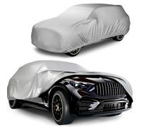 Abdeckplane Auto All Weather Basic, Autoplane Vollgarage SUV Größe M, Autoabdeckung silber