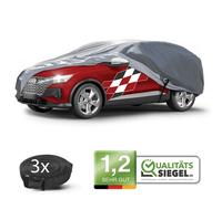 Walser Premium Autoplane All Weather Plus, Auto-Abdeckplane PVC-beschichtet, UV-beständige Autogarage, SUV-Vollgarage wasserdicht SUV, L grau