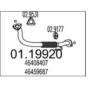 Abgasrohr MTS 01.19920 für FIAT LANCIA PUNTO Mittelschalldämpfer Van 176AP 176AR