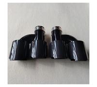 Abgasschlauch 2-teiliges Auspuffsystem-Schalldämpferrohr, Universeller H-Typ, Doppelauslass, Schwarze Endrohre Aus Edelstahl, Glänzende Kohlefaser Abgasrohrleitungen(ID 86MM-OD 114MM)