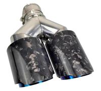 Abgasschlauch Auspuffrohr Modifizieren Auto Schalldämpferrohr Mit Doppelter Auspuffspitze Geschmiedetem Auspuffendrohr(Left in51-Out89mm)