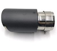 Abgasschlauch Auto Schalldämpfer Kohlefaser Edelstahl Universal Auspuff Schalldämpfer-System Rohrspitze End Rohre(63MM IN 101MM OUT)