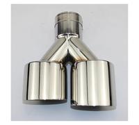 Abgasschlauch Edelstahl Und Helles Gesicht Y-Typ Doppelauslass Gerade Kante Auspuffrohr Endrohr Autozubehör Abgasrohrleitungen(51mm out 76mm R)