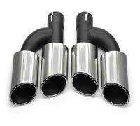 Abgasschlauch Für A4 Für A5 Für A6 Für A7 Bis Zu S4 S5 S6 S7 Auspuffrohr Auto Hinten Auspuff Rohr Schalldämpfer Spitze 60mm Düse Quad Endrohr(Silver A)