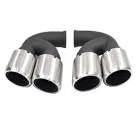 Abgasschlauch Für Cayenne 958 2011 2012 2013 2014 Auspuffrohr 304 Schalldämpferspitze Düse Endrohr Abgasanlage Spitze Quad Auto Auspuffspitze Auspuffendrohr(Silver A Short)