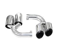 Abgasschlauch Für Cayenne Für Hybrid Für Benzin 2018 2019 2020 2021 2022 Auspuffrohr Quad Auspuffspitze Schalldämpferspitze Endrohr Abgassystem Düsenspitzen(Petrol Silver)