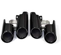 Abgasschlauch Für PANAMERA 2014-2016 Auspuffspitze Auto Tailpipe 1. Pair-Stil Edelstahl Auspuffrohr Schwarzer Silber Schalldämpfer Spitze(Schwarz)