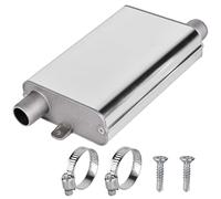 Abgasschlauch Schalldämpfer, 24 mm Schalldämpfer Standheizung, AbgasschalldäMpfer für Parkheizung mit Verdickten Clips und Schrauben, Auspuff Schalldämpfers Kit für Auto Auspuffanlagen(Silber)