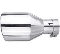 Abgasschlauch Universal-Auspuff-Tail-Tipp 54-102mm Auto-hintere Auspuffrohr Schwanz-Schalldämpfer-Spitze Runde Rohrschalldämpfer(Silber)