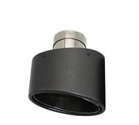 Abgasschlauch Universal Auto Matte Carbon Faser Schalldämpfer Spitze Auspuffrohr Düse Dekoration Edelstahl Silber Schwarz Kippen Links Rechts Oval Abgasrohrleitungen(Silver 51MM)