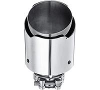 Abgasschlauch Universal-Auto-Schalldämpfer-Auspuff-Trimmspitze-Schwanz-Schalldämpfer Edelstahl 63mm-Einlass 101mm Outlet-Auto-End-Rohre(Silber)