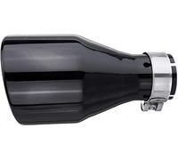 Abgasschlauch Universal Auto Schalldämpfer Edelstahl Hintere Auspuffrohr Schwanz Spitze Runde Endrohre(Black*2)
