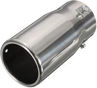 Abgasschlauch Universal Auto Schalldämpferstahl Edelstahl Aus Pipe Tipp Schalldämpfer Schwanzrohr Hinterer Heckschmerzen Endrohre(Flat)
