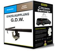 GDW Anhängerkupplung abnehmbar Kugelstange von hinten gesteckt - CITROËN BERLINGO