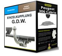 Abnehmbare Anhängerkupplung für PEUGEOT 306 Cabrio 04.1997-04.2002 Typ 7D G.D.W.