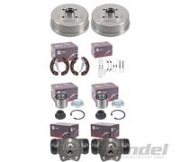 ABS BREMSTROMMELN+BACKEN+RADBREMSZYLINDER+RADLAGER HINTEN passend für OPEL CORSA