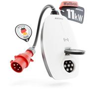 ABSINA Mobile Wallbox 11kW 16A mit App Steuerung - Wallbox mit CEE Stecker, RFID & Einstellbarer Ladeleistung - Elektroauto Wallbox 3 phasig für i3, e-Up, ID.3, ID.4, Zoe, fortwo UVM - Wallbox CEE
