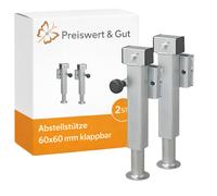 Abstellstütze für Anhänger 410-655 mm klappbar – höhenverstellbare Stützen mit Kurbelmechanik – Tragkraft bis 1300 kg je Stütze SF60 D85 SW19 2 Stück
