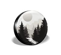 Abstrakte Mond Ersatzreifenabdeckung, Bergbaum, wasserdicht, staubdicht, universelle Ersatzrad-Reifenabdeckungen, 35,6 cm, passend für Wohnmobil, Anhänger, LKW, Jeep, Wohnmobil, SUV, LKW, Wohnmobil,