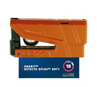 ABUS Bremsscheibenschloss Granit Detecto XPlus 8077 - Motorradschloss mit Alarm, Leuchtschlüssel und XPlus Zylinder - ABUS-Sicherheitslevel 18 - Orange
