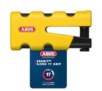 ABUS Bremsscheibenschloss Granit Sledg 77 grip yellow - Motorradschloss mit sicherem XPlus Zylinder und Erinnerungskabel - ABUS Sicherheitslevel 17 - Gelb