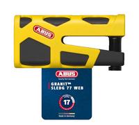 ABUS Bremsscheibenschloss Granit Sledg 77 yellow - Motorradschloss mit sicherem XPlus Zylinder und Erinnerungskabel - ABUS Sicherheitslevel 17 - Gelb