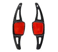 abywrpagg Kompatibel Mit VW Für Tiguan MK2 Für T-Cross 1 Paar Carbonfaser-Lenkrad-Schaltwippenverlängerungen Innenausstattung(Abs red)