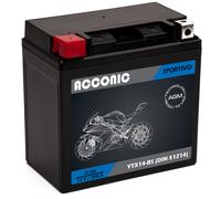 ACCONIC Sportivo AGM YTX14-BS Motorradbatterie 12Ah 12V (DIN 51214)