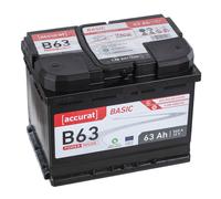 Accurat 12V 63Ah Autobatterie Starterbatterie Batterie KFZ statt 60Ah 61Ah 62Ah