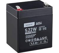 Accurat AGM Batterie S22w - 12V, 5,5Ah, zyklenfest, wartungsfrei - VRLA Versorgungsbatterie, Blei Akku, Solarbatterie, Bootsbatterie für Wohnmobil, Wohnwagen, Camper, Bootsbatterie