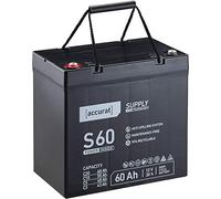 Accurat AGM Batterie S60-12V, 60Ah, zyklenfest, wartungsfrei, Blei Akku | VRLA Versorgungsbatterie, Solarbatterie, Bootsbatterie für Wohnmobil, Wohnwagen, Camper, Bootsbatterie, Mehr Sicherheit