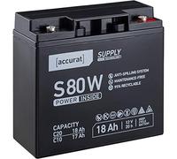 Accurat AGM Batterie S80w - 12V, 18Ah, zyklenfest, wartungsfrei - VRLA Versorgungsbatterie, Blei Akku, Solarbatterie, Bootsbatterie für Wohnmobil, Wohnwagen, Camper, Bootsbatterie