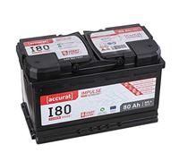 Accurat Impuls I80 AGM Autobatterie - 12V, 80Ah, 800A, zyklenfest, wartungsfrei, 30% mehr Startleistung, Ca-Technologie - Starterbatterie, Blei-Säure Batterie, Akku für Start-Stop & Hybrid Fahrzeuge