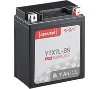Accurat Motorradbatterie YTX7L-BS - 12V, 7Ah, 130A, rüttelfest, wartungsfrei - Starterbatterie, AGM Batterie in Erstausrüsterqualität für Rasentraktor, Roller, Motorrad, Quad
